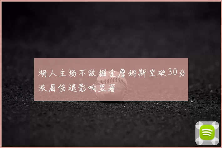 湖人主场不敌掘金詹姆斯空砍30分浓眉伤退影响显著