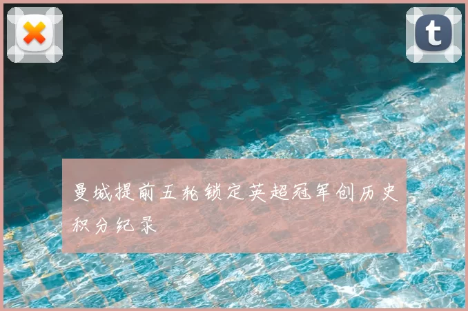 曼城提前五轮锁定英超冠军创历史积分纪录